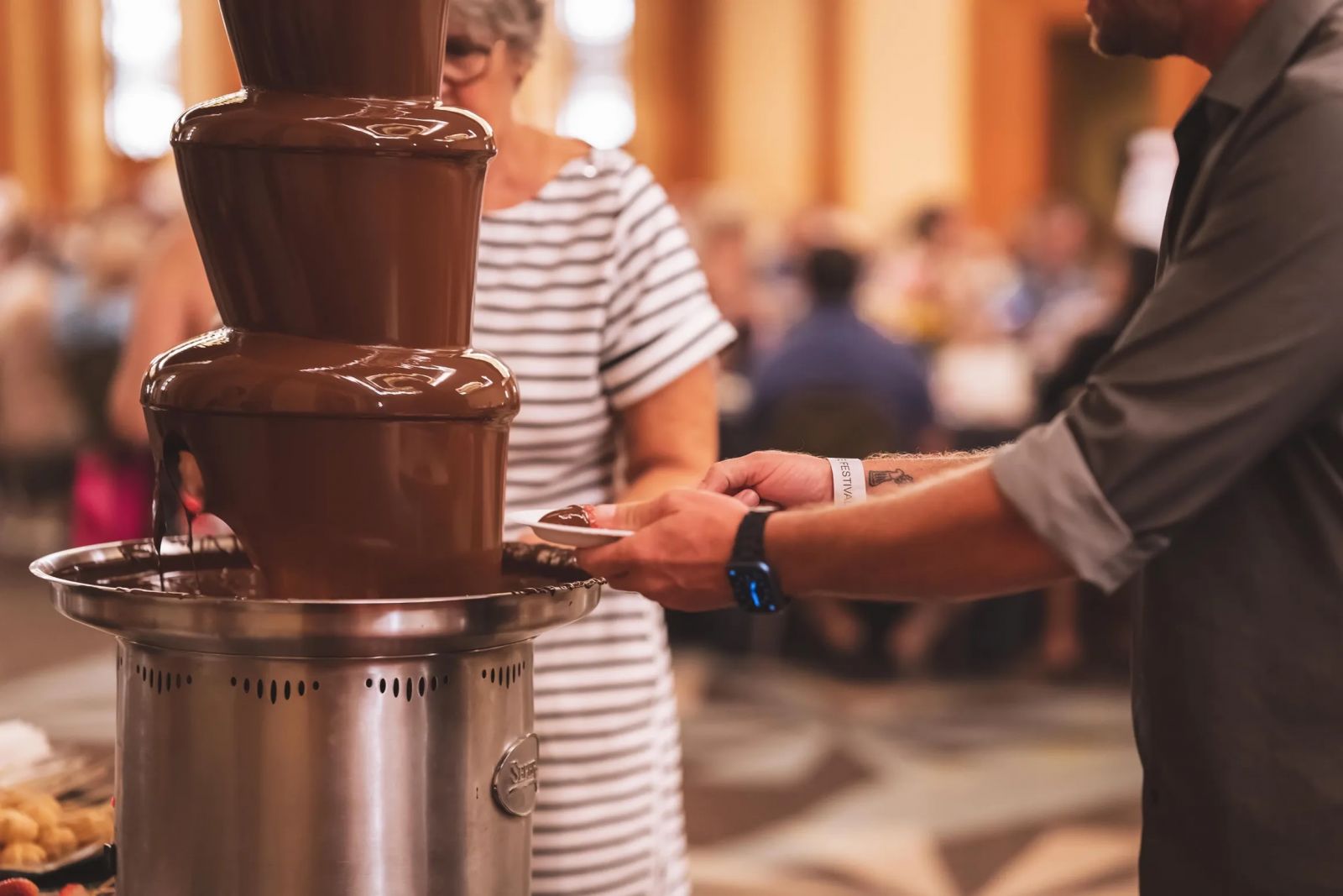 Chocolate fountain at the Big Island Chocolate Festival